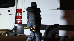 Qld Police Bomb Squad member wearing an EOD9 suit at the incident