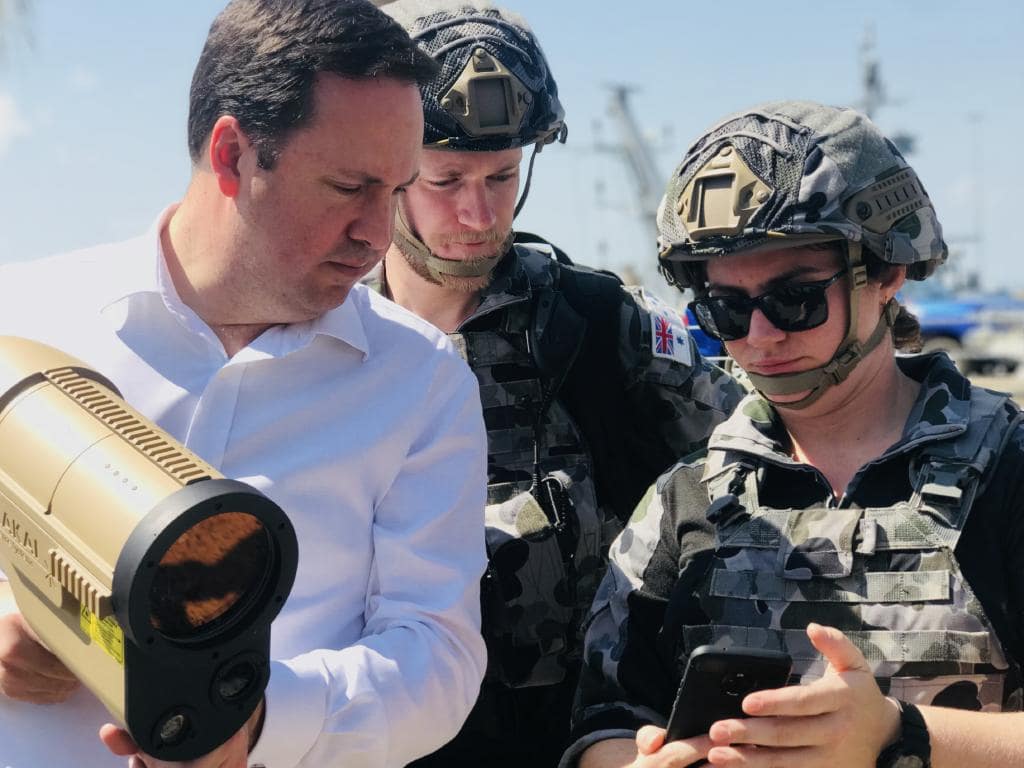 Minister for Defence Industry, Steven Ciobo attends Royal Australian Navy Testing of Stand Off Detection prototype