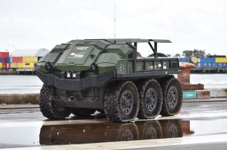 Hunter WOLF (Wheeled Offload Logistics Follower) With Drone Platform