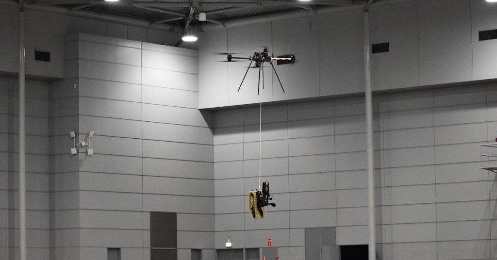 Callisto Drone carrying DR20 robot at ARX2021